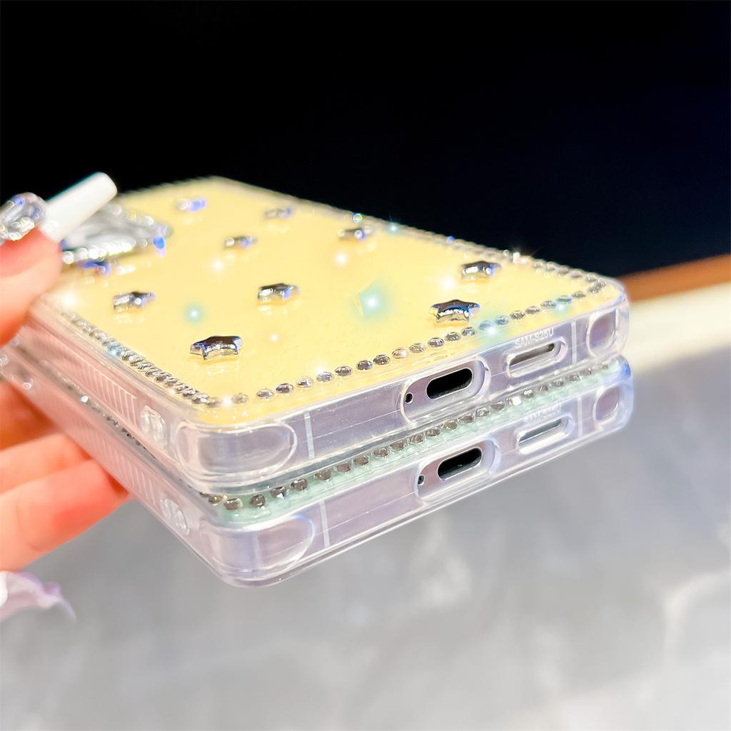 Handmade Sparkly Diamond Star IMD Phone Case, Compatible with Samsung S23 Ultra/S24/S25 & A07/A15/A16/A17/A26/A35/A36/A55/A56