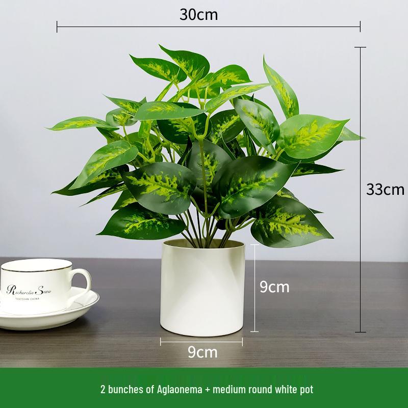 Nordic Artificial Green Plant Bonsai for Office or Home Decor - Small Indoor Potted Ornament