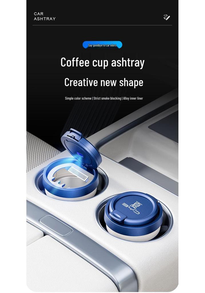 BYD Xia New Model Multifunctional Car Ashtray with Lid & Night Light