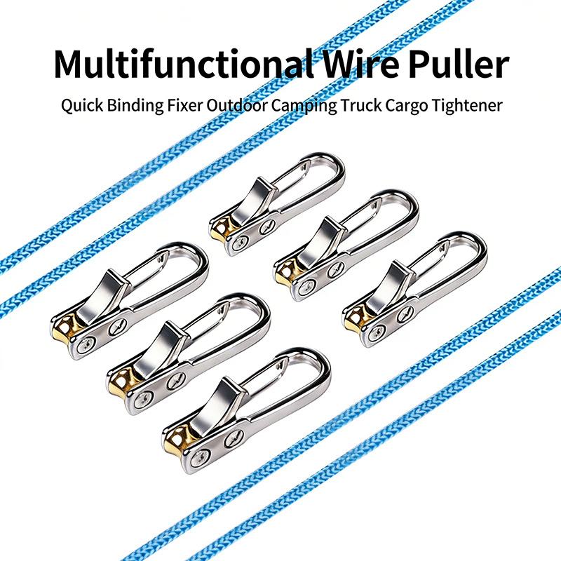 Lock Buckle Rope With Roller Tensioner 2 Roll Cord 6 Hooks Heavy-Duty Umbrella Cord Adjusters Quick Adjust Cam Technology