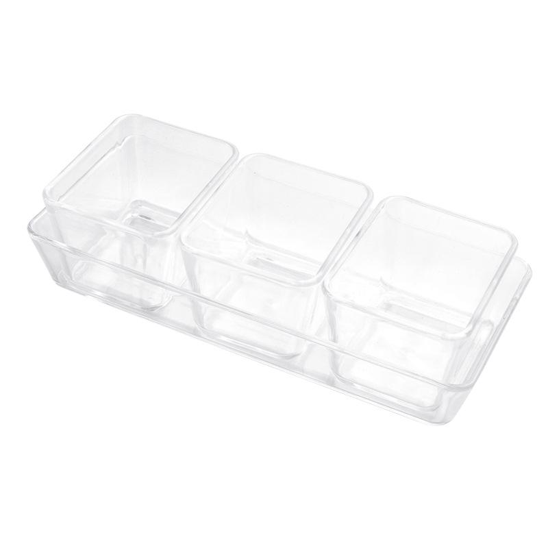 Rectangular Acrylic Snack Dish - Transparent Plastic Fruit Plate for KTV Bars