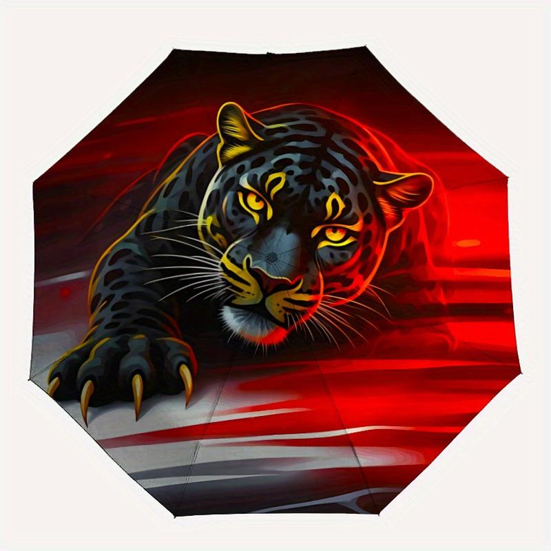 

1pc Jaguar Print Umbrella - 8-Rib Automatic Open/Close, Fashionable Compact Umbrella for Outdoor Adventures yy250813134