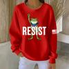 Women's Loose Comfortable Casual And Fashionable Round Neck Pattern Long Sleeved Sweatshirt