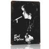 Bob Dylan Zwart-Wit Portret D Textuur Geprint Poster Custom Vintage Metalen Blikplaat Bord voor Muurkunst Bar Accessoires