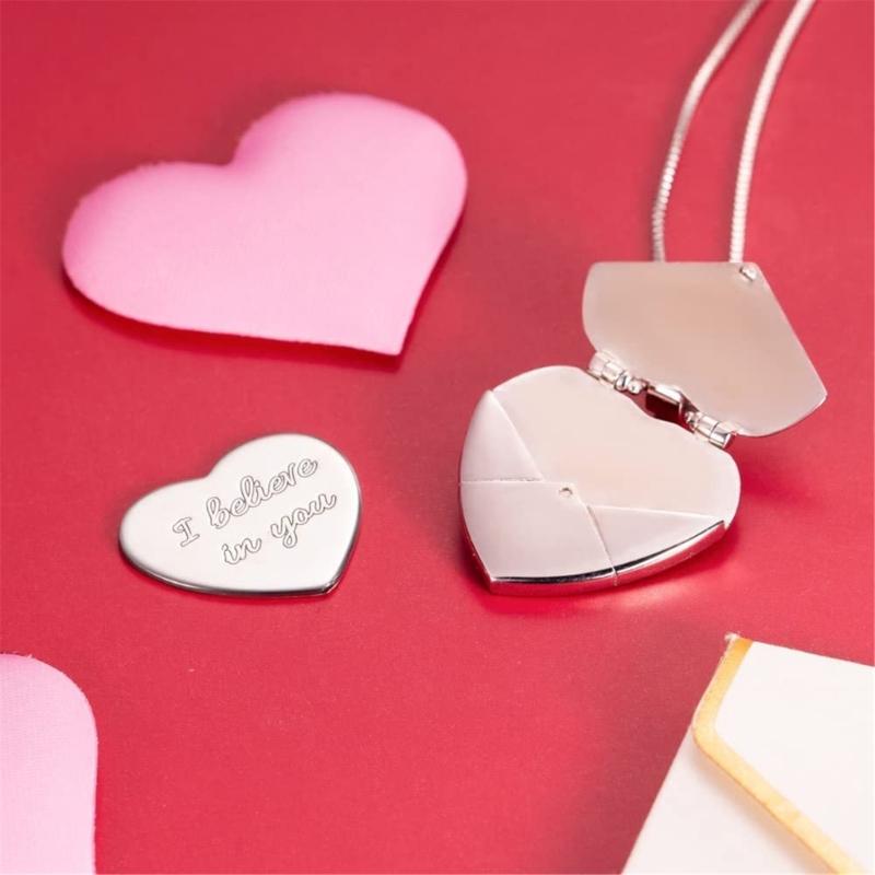 Heart Locket Necklace in Stainless Steel Stylish and Versatile Accesosry for Romance Gifts and Everyday Casual Wear