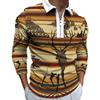 New Men's Sweatshirt Men's Zip Casual Men's Digital Printed Long Sleeve Polo Top