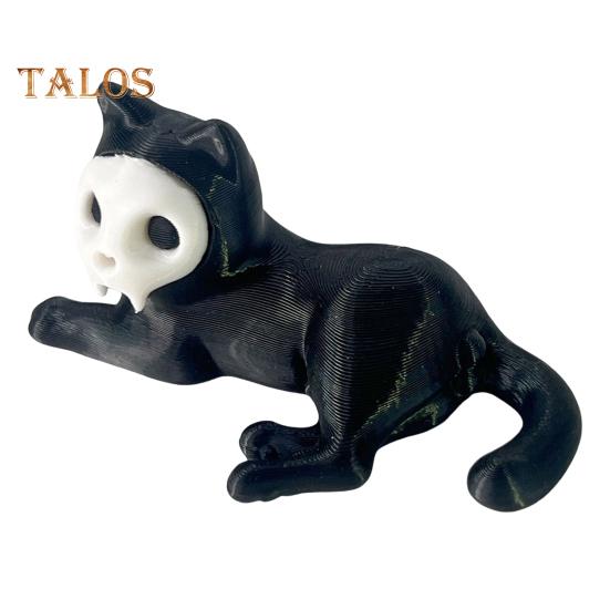 

1 шт./2 шт. Статуэтка кошки, держатель для ручки, мини-фигурка для лежания кошки, подставка для ручки, новинка, череп, морда, черная кошка, украшение для домашнего офиса, декор стола A