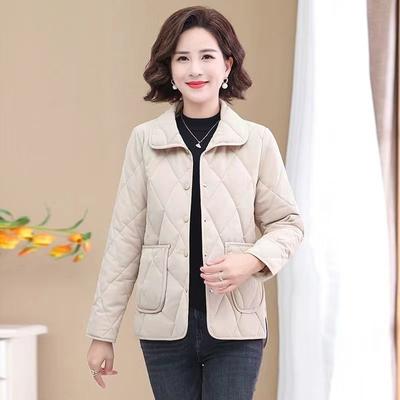 Spring and Autumn New Women's Lightweight Cotton Jacket Women's Short Solid Color Lapel Versatile Jacket