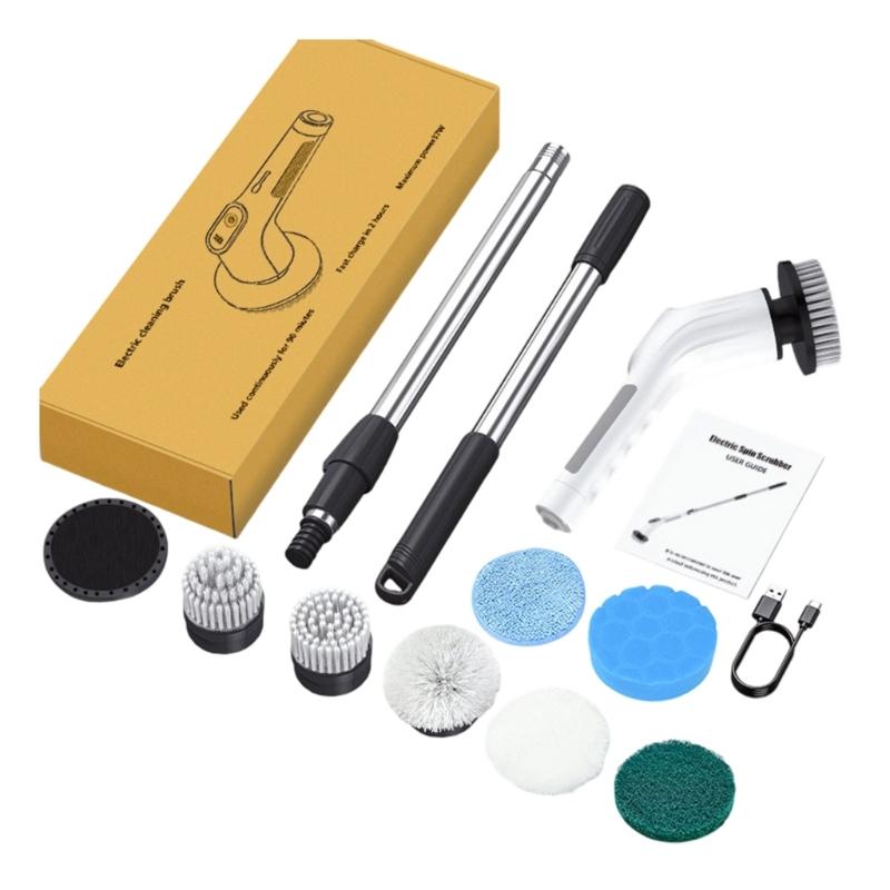 

Ergonomic Wireless Cleaning Brushes 8 Replaceable Head Adjustable Poles 90Min Runtimes IPX7 Waterproof For Home Car 1