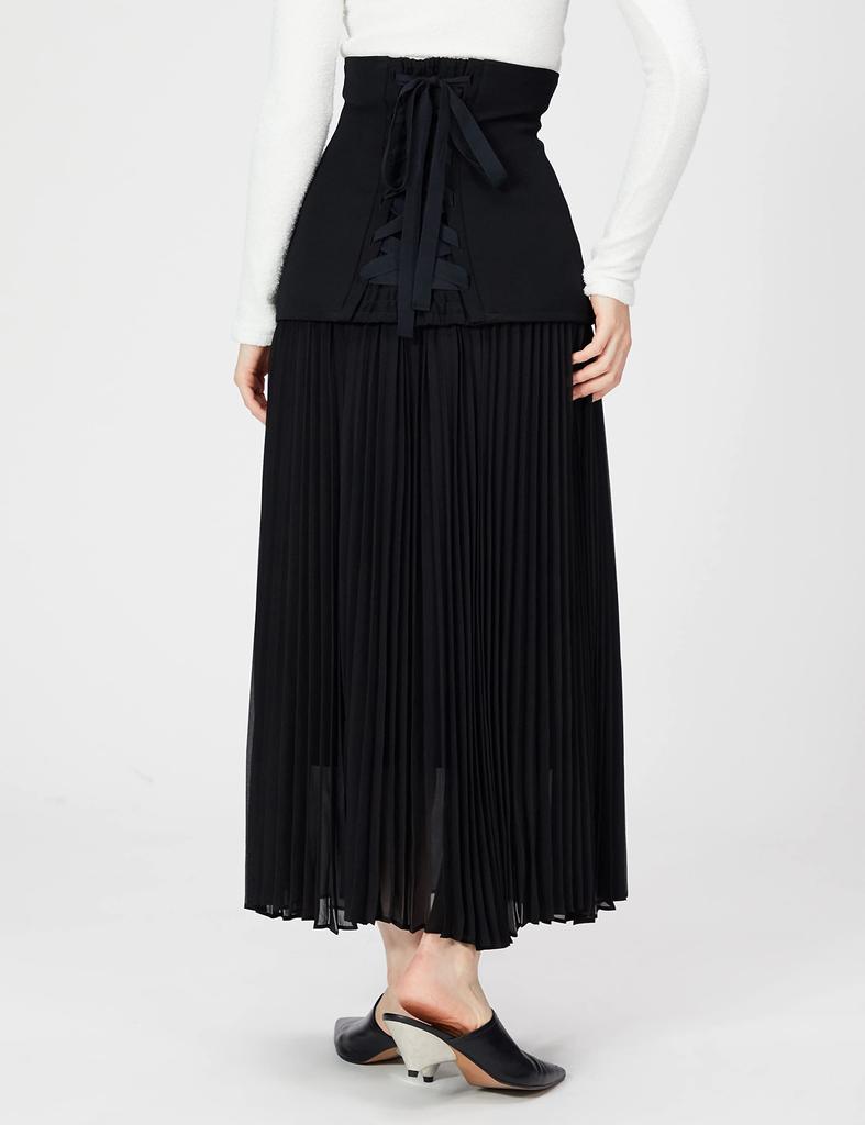 Snidel Women's Corset Lace-Up Jumper Skirt SWFO215030, Black, Size 0