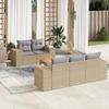 VidaXL Garden Lounge Set with Cushions 6 Pcs Beige Braided Resin 3225331