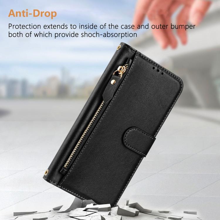For ZTE nubia Neo 5 5G Multi-Card Slots Zipper Wallet Leather Phone Case