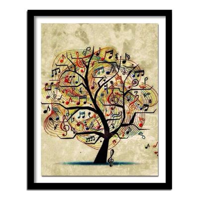 Kit punto croce pittura diamante fai da te ricamo nota musicale albero 3d trapano rotondo incollato ricamo