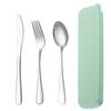Portable Travel Utensils Set with Case Reusable Stainless Steel Silverware Flatware Camping Cutlery Include Fork Spoon Knife