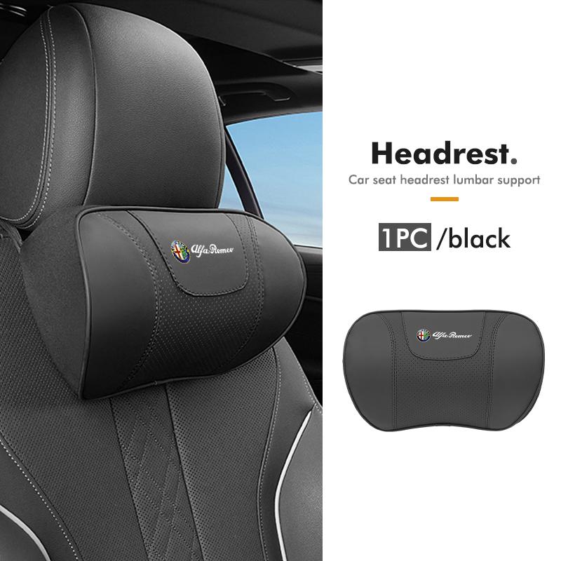 AAACO1 Car Headrest Lumbar Support Pad Seat Back Pillow Auto Interior Accessories For Alfa Romeo 159 Giulietta Giulia 147 Mito 156 159