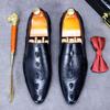 Men's Shoes Youth Office Cowhide Leather Shoes British Crocodile Pattern Business Dress One Foot
