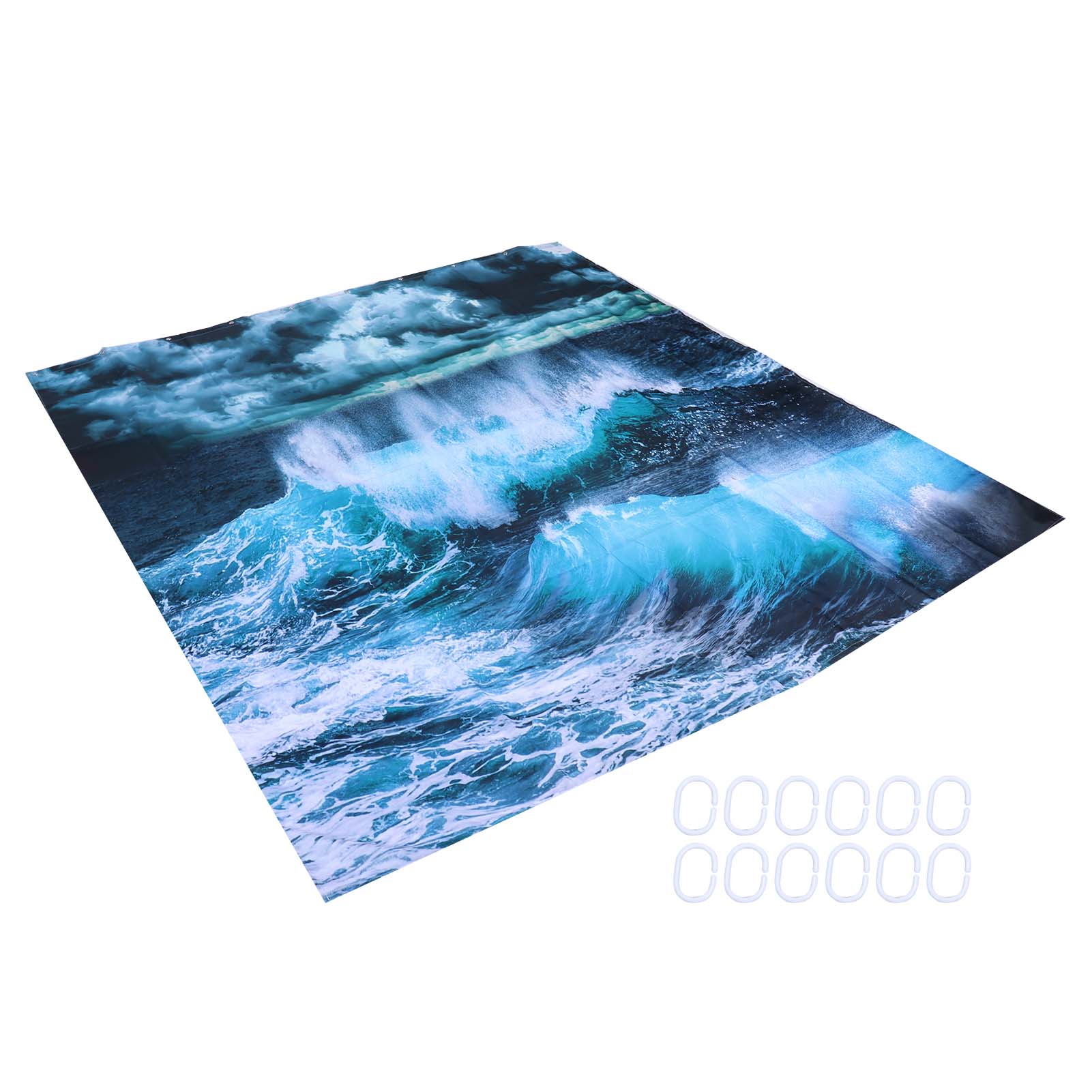 

Innovative Shower Curtain with Hanging Rings Bath Curtain Home Bathroom Accessory Type 1