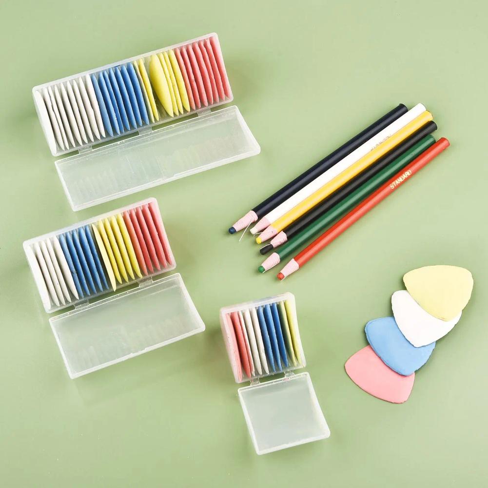 1/10/12/20/30pcs Box Erasable Fabric Chalk For Tailor Marking Clothing Patterns Patchwork Needlework Cut-Free Sewing Accessories