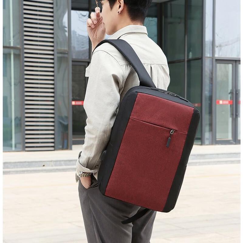 Huanaheim Men s 3-Piece USB Charging Business Travel Backpack Set One Size