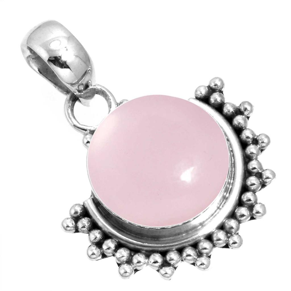 925 Sterling Silver Pendant Women Gemstone Handmade Jewelry Valentine's Day Gift Malachite Moonstone Rose Quartz Red Stone Smoky Topaz Tiger Eye