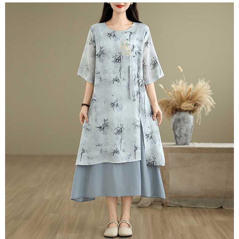 

Женское платье «Темперамент», шифоновое платье с вышитыми элементами L