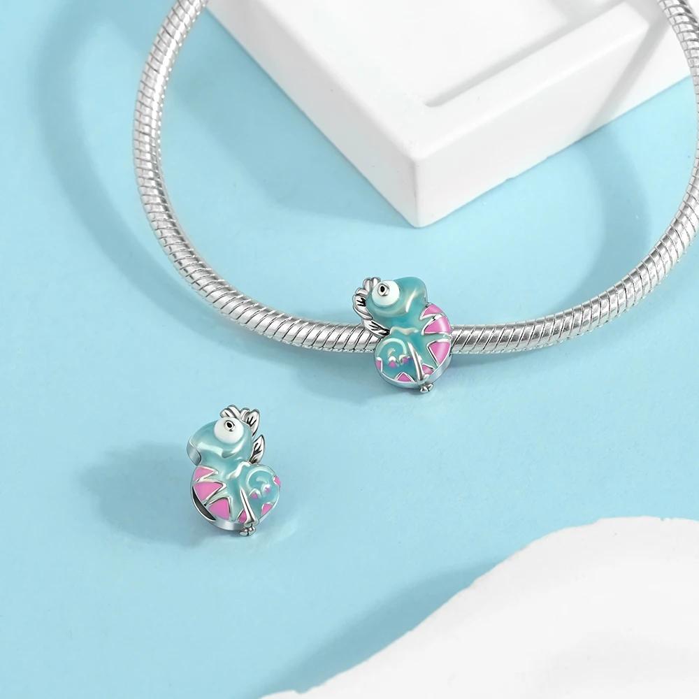 Шармы Серебро Медные Цвета Хамелеон Подходящие для Браслета Блестящие Шармы Медные Цвета Оригинальный Браслет Для Изготовления Украшений