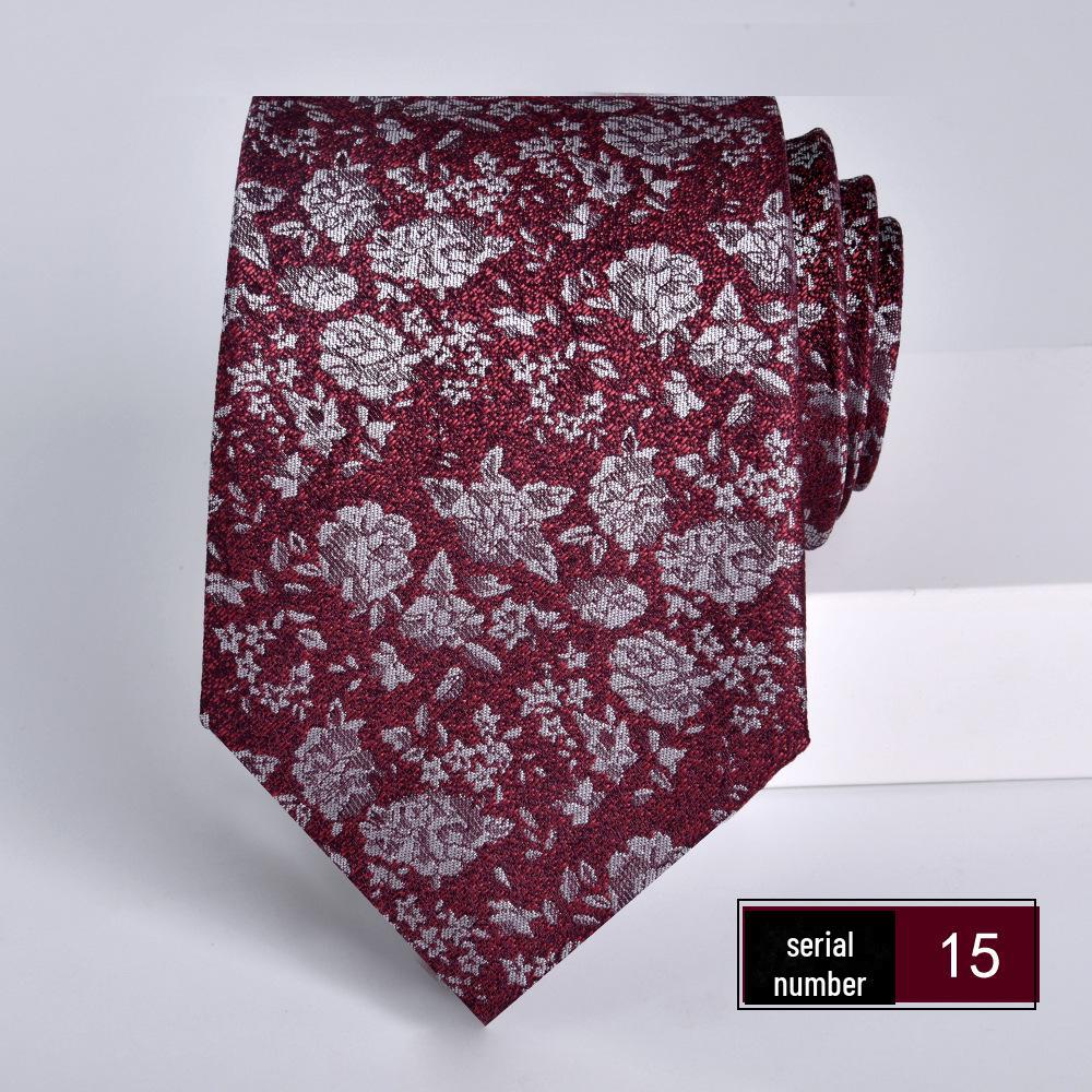 Wine Red Jacquard Tie for Men - Formal Business, Wedding, and Groom 8cm Executive Style
