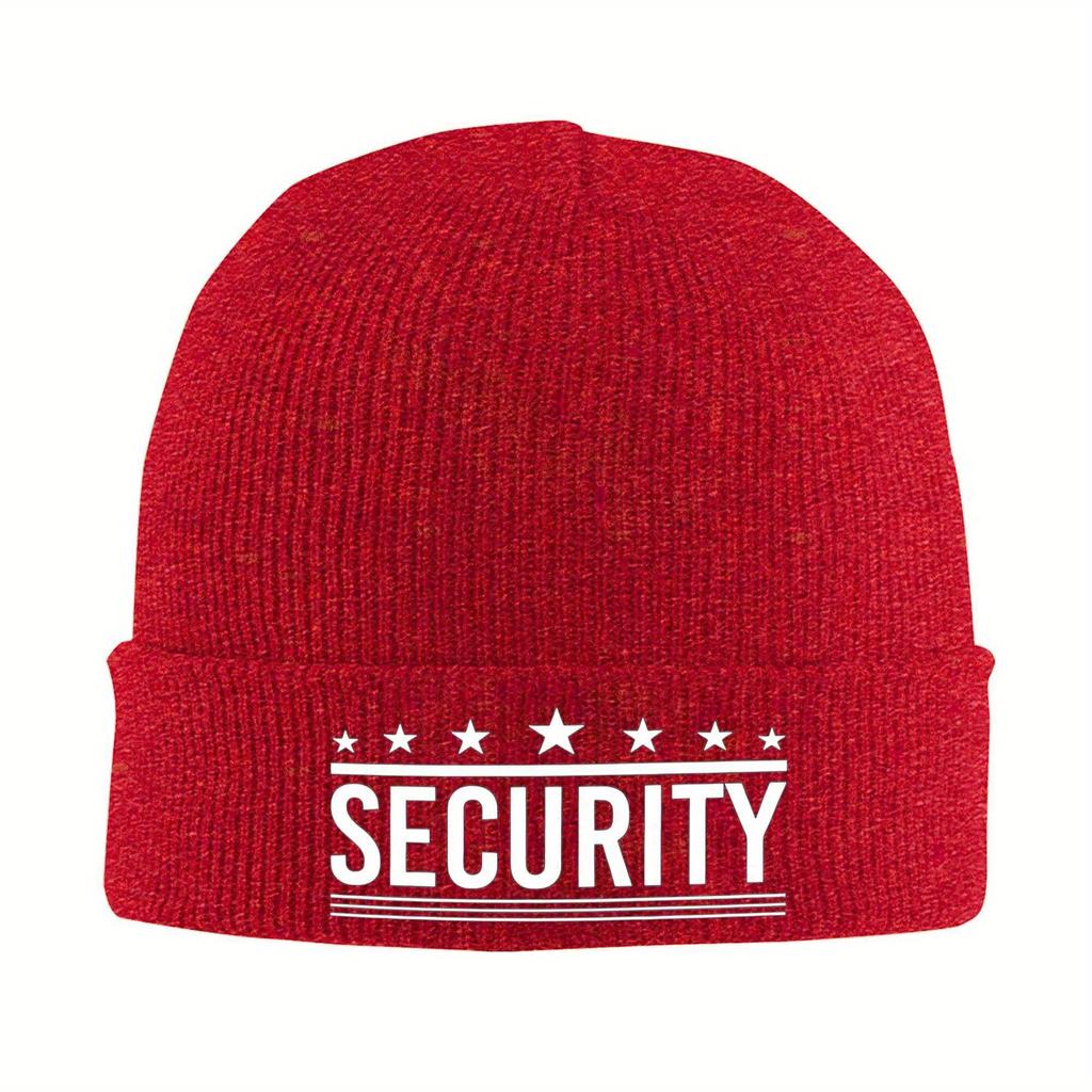 Security Stars For Security Guards Knit Hat Beanie Autumn Winter Hats Warm Unisex Hip Hop Cap Men Women Gifts
