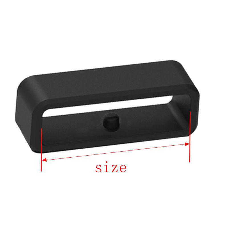 Black Silicone Studded Bezel Strap Keeper 20MM