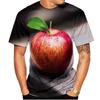 Frucht Apfel 3D-Druck Sommer Herren Kurzarm Freizeit-T-Shirts Übergroße Harajuku T-Shirts