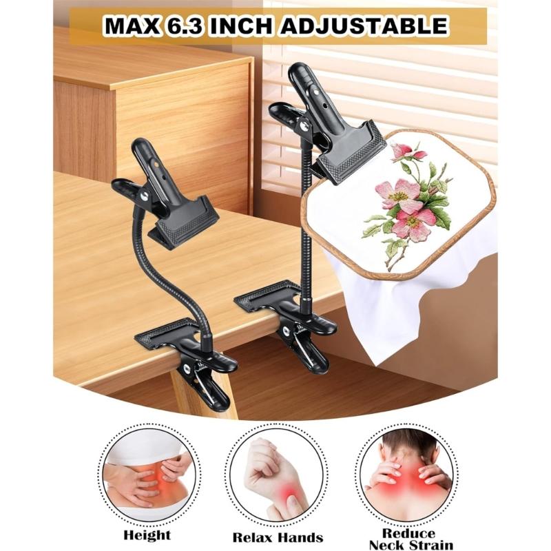 Adjustable 360 Degree Rotating Embroidery Stand With Sturdy Metal Frame And Foldable Designs For Easy Storage
