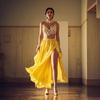 Tassels Sun Skirt Shining Spanish Skirt Dancing Skirt Show Costumes Belly Dance Skirt
