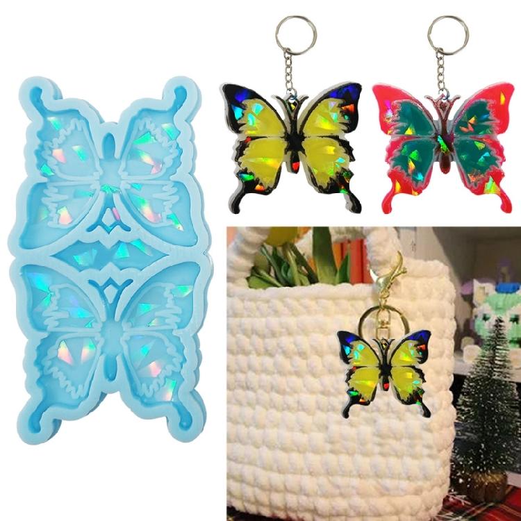 Holographic Butterfly Resin Molds Silicone,Butterfly Ornament Resin Mold,Resin Butterfly Pendant Molds for Resin Casting
