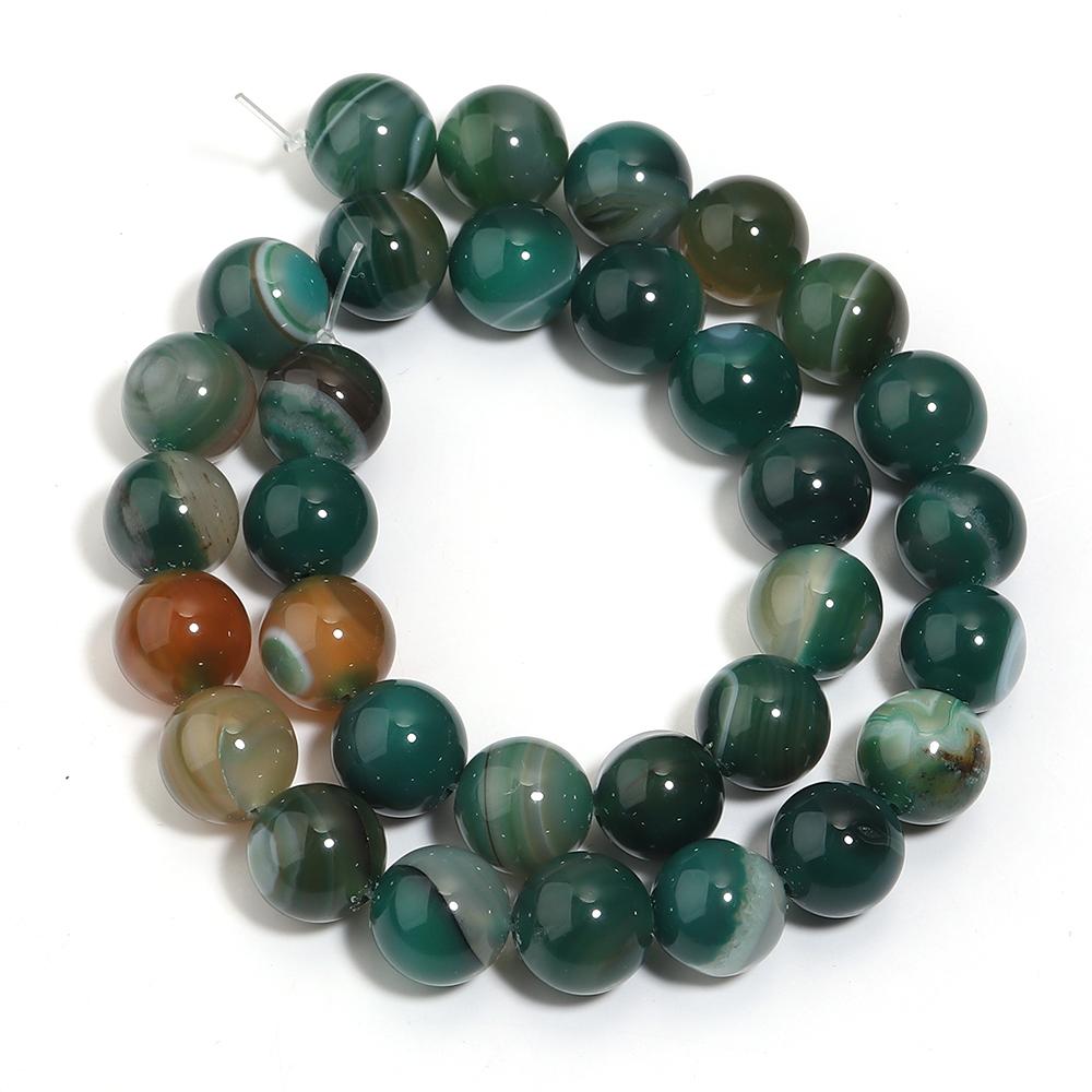 1 Strand Natural Peacock Stripe Agate Stone Beads Round Loose Beads For Jewelry Making DIY Bracelet Accessories 4/6/8/10/12mm