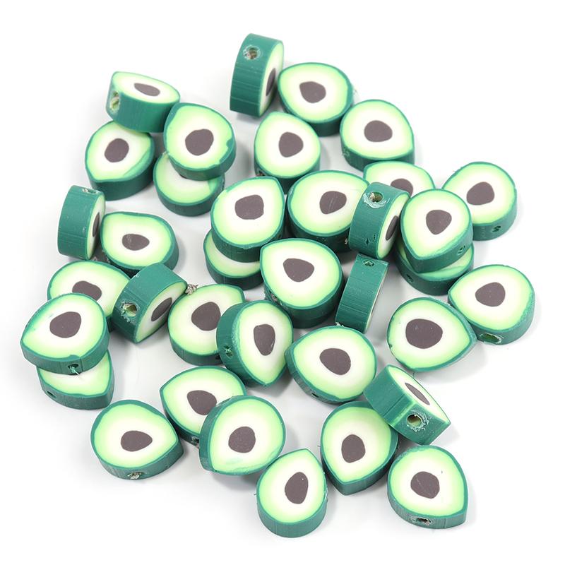 50pcs Fruit Soft Polymer Clay Beads Pottery Loose Spacer Beads For Jewelry Making DIY Bracelets Necklace Earrings Accessories