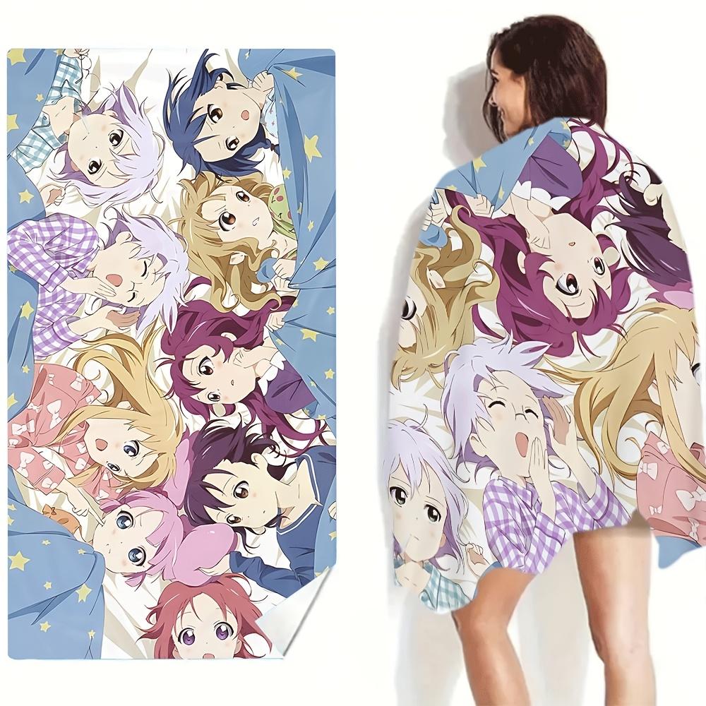 

1PC Pajama Anime Girls Beach Towel, Lightweight Quick-Dry Polyester, Kawaii Style, Surf Swim Beach Mat, Travel Accessory & Gift W40*H60(CM)