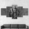 Şövalye Savaşçı Kanvas 5 Parça Beş Panelli Duvar Baskısı Modern Sanat Poster Resim Ev Dekorasyonu Hediye Ona Kendisine