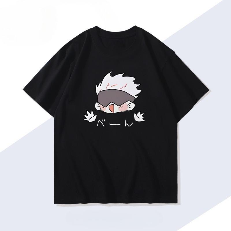 Anime Jujutsu Kaisen Gojo Satoru Cartoon T Shirts Men Women Cotton Harajuku High Quality Tops Tees Hip Hop Streetwear Oversized