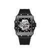 Domineering High-Value Fashion Trend Luminous Waterproof Wine Barrel-Shaped Men'S Watch Silver Dragon
