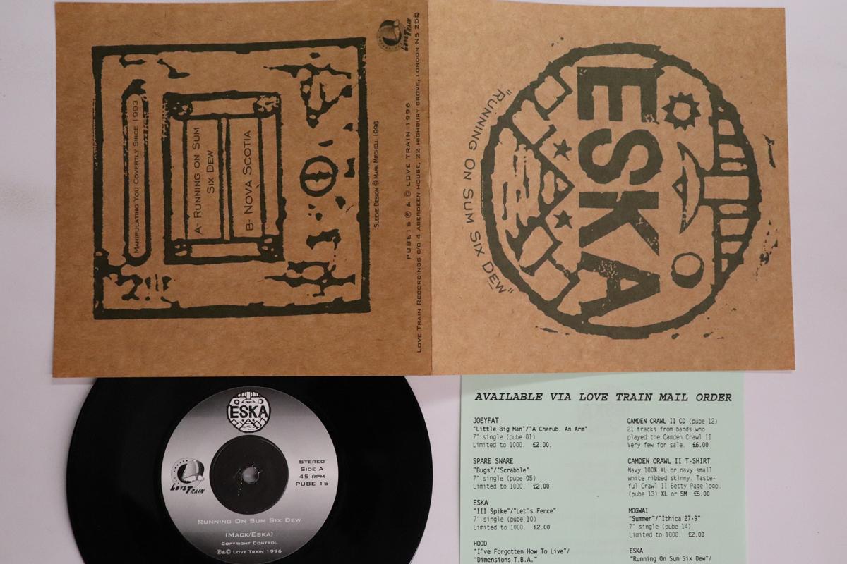 

7inch Record ESKA Running On Sum Six Dew Nova Scoti PUBE15 LOVE TRAIN 1996 UK Rock Used