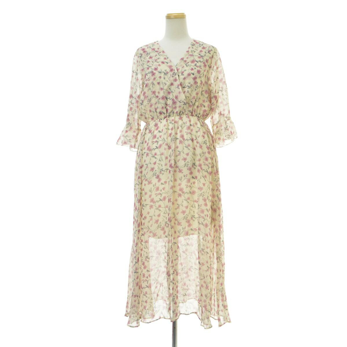 [Used] DHOLIC / DHOLIC floral pattern flower maxi 3/4 sleeve dress [cacgaebe-l]
