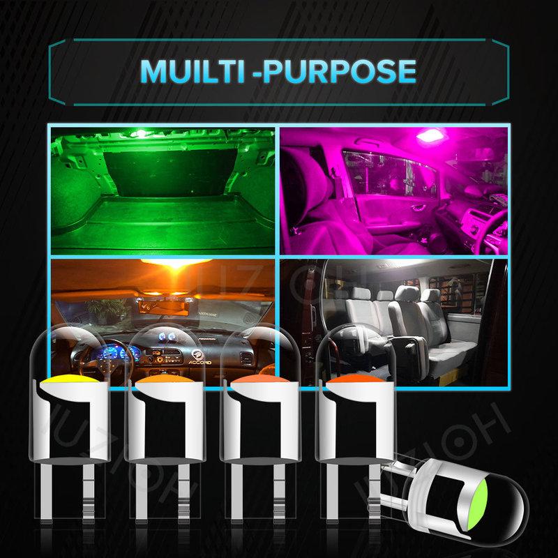 IUZIOH 6PCS 12V 24V T10 Led Lamp W5W WY5W 194 Bulb 5W5 License Plate Interior Dome Door White Red Reading Auto Car Truck Lights