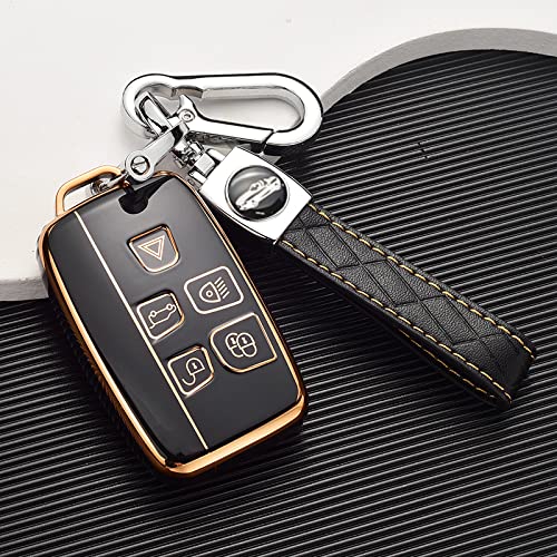SANRILY Smart Key Case, Key Cover for Land Rover, Compatible with Range Rover Evoque, Range Rover Sport, Range Rover Discovery, Evoque, Jaguar, and Mo