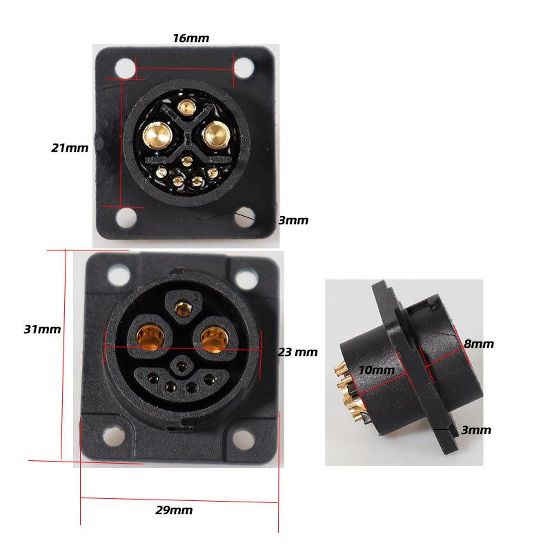 1Pcs 50A Energy Lithium Electric Bicycle Male Female Charging Port M23 2+1+5 Battery Connector Motorcycle Charger Plug Socket