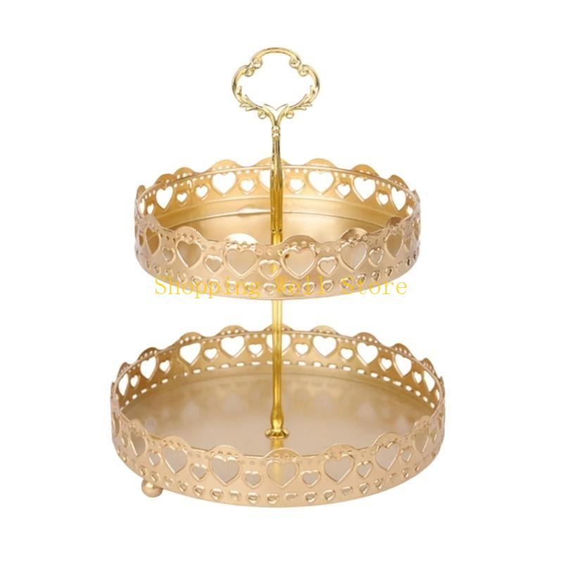 

KX4B Vegetable Storage Tray Two Tiers Iron Rack for Organizing Fruits and Vegetables