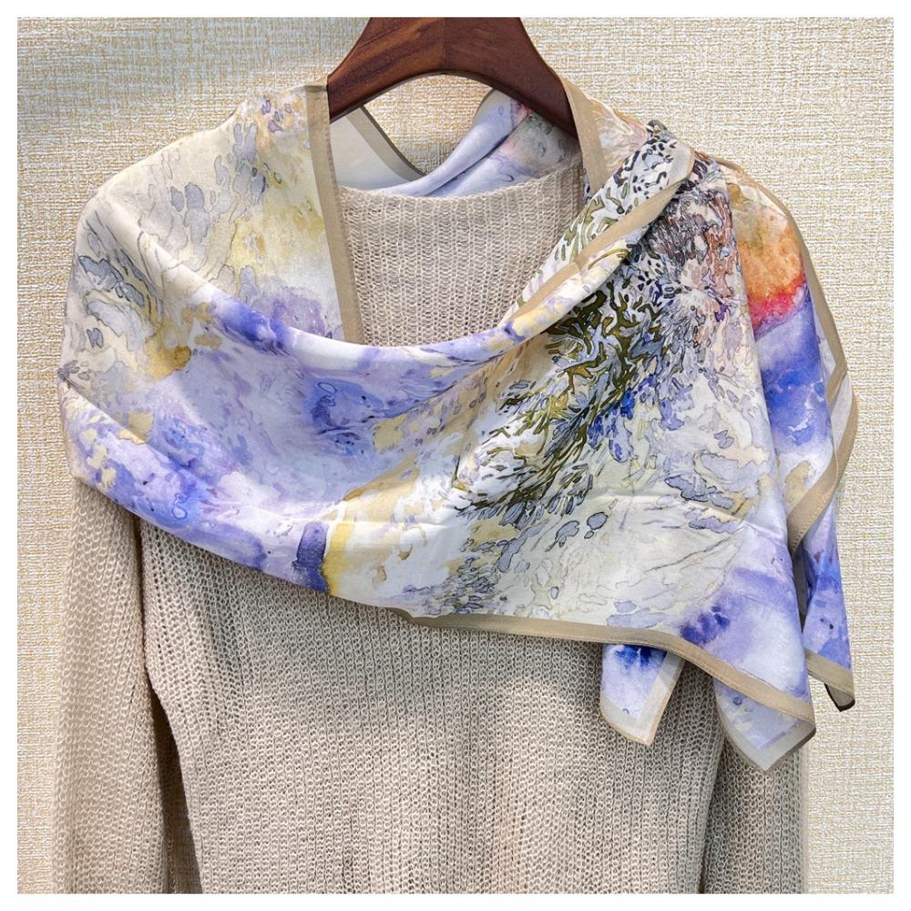 Light Luxury Astrolabe Silk Silk Scarf Spring And Autumn Medium And Long Bow Mulberry Silk Streamer Holiday Gift