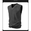 Gilet da uomo moda casual largo tinta unita maglia grossa senza maniche scollo a V
