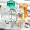 Non Slip Cup Drain Rack Stainless Steel Cup Organizer Drainer Organizer  Drinking Accessory