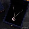 Women's Light Luxury S925 Silver Necklace with Pink Moissanite Rabbit Pendant - Jade Rabbit Zodiac Design