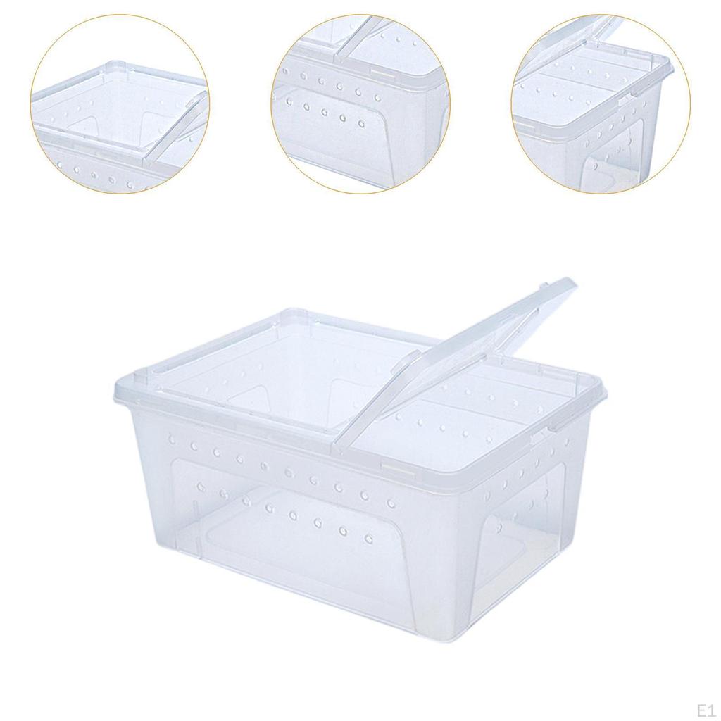 Reptile Breeding Box Animal Habitat Cage Lightweight with Small Vents Turtle Transport Container